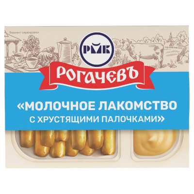 Изображение товара Сгущённое Молоко Рогачёв цельное 8.5% + Хлебные палочки, 47г