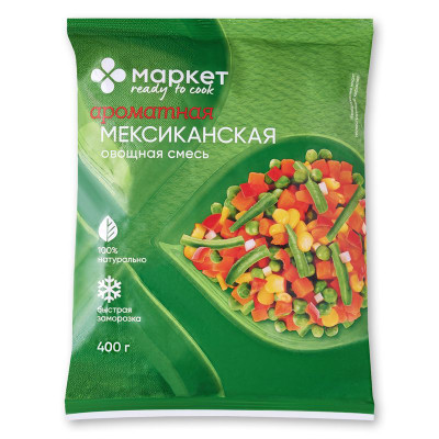 Изображение товара Смесь овощная Мексиканская быстрозамороженная Маркет Перекрёсток, 400г