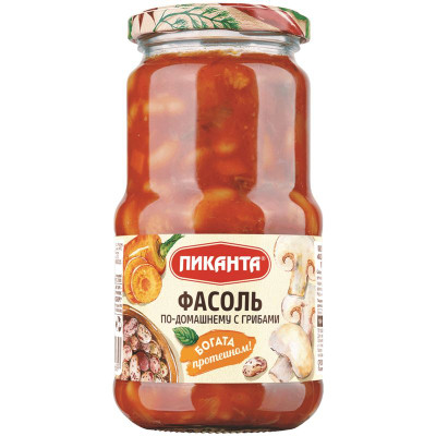 Изображение товара Фасоль Пиканта по-домашнему с грибами, 470г