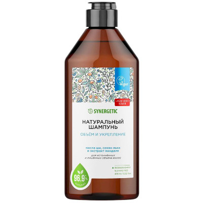 Изображение товара Шампунь Synergetic Объем и укрепление волос бессульфатный, 400мл