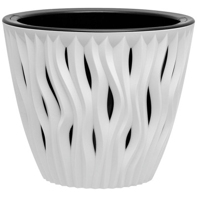 Изображение товара Кашпо ВМС Вдохновение для цветов белое-чёрное КШ-5400, 1.6л