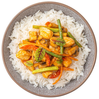 Изображение товара Курица Том Ям с рисом Перекрёсток Select, 230г