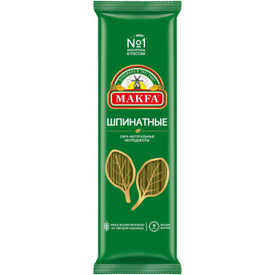 Изображение товара Вермишель Makfa длинная шпинатная, 500г