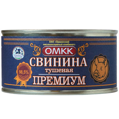 Изображение товара Свинина ОМКК Премиум тушеная 325г