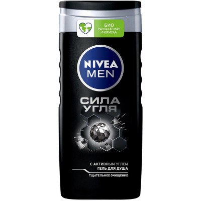 Изображение товара Гель Nivea Men для душа Сила угля мужской, 250мл