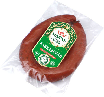 Изображение товара Колбаса Идель Кавказская полукопчёная из мяса кур 2 сорт халяль, 400г