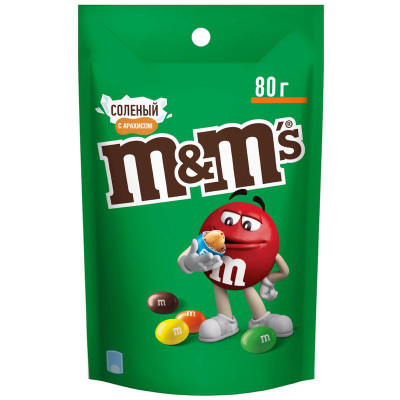 Изображение товара Конфеты M&M's драже с арахисом, солью и молочным шоколадом, 80г