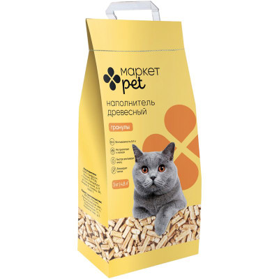 Изображение товара Наполнитель древесный для кошачьего туалета Маркет Pet, 3кг