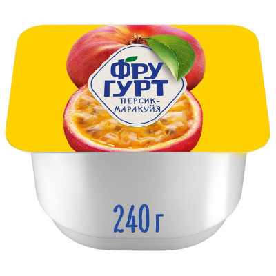 Изображение товара Йогурт Фругурт персик-маракуйя фруктовый 2%, 240г