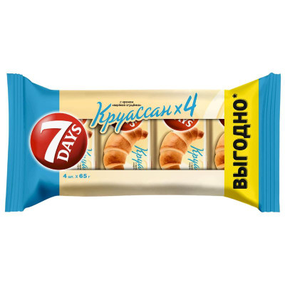 Изображение товара Круассан 7 Days с кремом варёная сгущёнка 4х65г