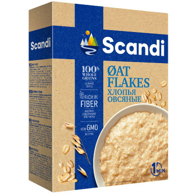 Изображение товара Хлопья Scandi овсяные, 400г