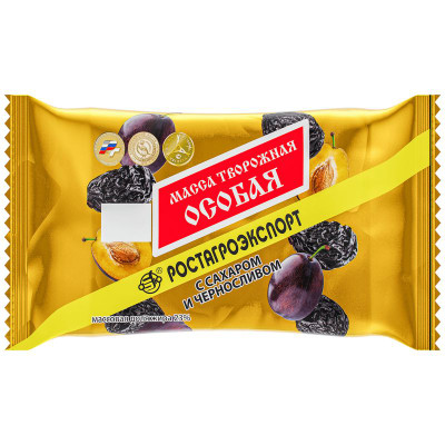 Изображение товара Масса творожная Ростагроэкспорт Особая с сахаром и черносливом 23%, 180г