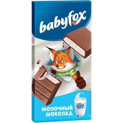 Изображение товара Шоколад Babyfox Молочный с молочной начинкой, 90г