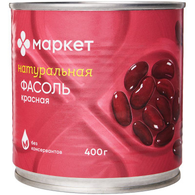 Изображение товара Фасоль красная натуральная Маркет Перекрёсток, 400г