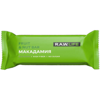 Изображение товара Батончик орехово-фруктовый R.A.W. Life Макадамия, 47г