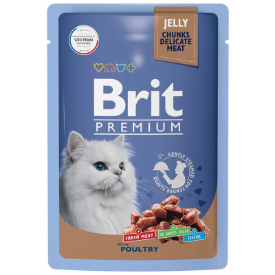 Изображение товара Корм для кошек Brit Premium Ассорти из птицы в желе, 85г