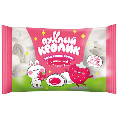 Изображение товара Суфле Пухлый Кролик воздушное с начинкой клубника, 85г