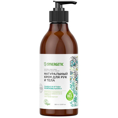 Изображение товара Крем Synergetic для рук и тела сандал и ягоды можжевельника, 380мл