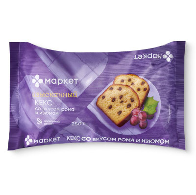 Изображение товара Кекс со вкусом рома и изюмом Маркет, 250г