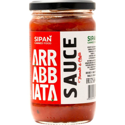 Изображение товара Соус Sipan Араббиата томатный, 350мл