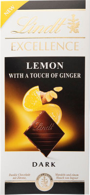 Изображение товара Шоколад тёмный Lindt Excellence с лимоном и имбирем, 100г