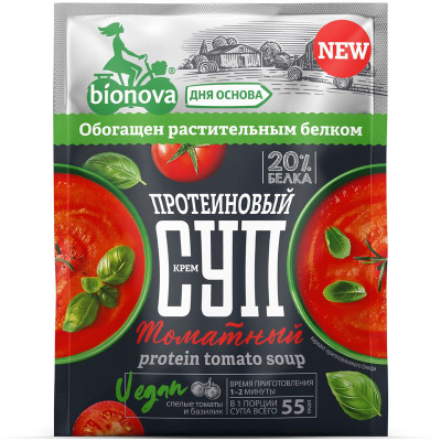 Изображение товара Крем-суп Bionova протеиновый томатный, 20г