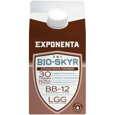 Изображение товара Напиток Exponenta bio-skyr 3в1 со вкусом страчателла пломбир обезжиренный, 500г