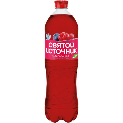 Изображение товара Напиток газированный Святой Источник Вода+Сок со вкусом лесных ягод, 1л