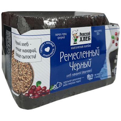 Изображение товара Хлеб Рижский Хлеб Ремесленный чёрный заварной ржано-пшеничный, 300г