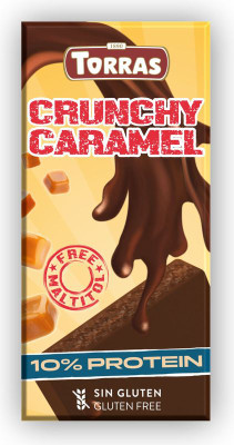 Изображение товара Шоколад Torras горький без сахара с протеином, карамелью и морской солью, 100г