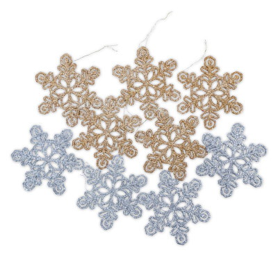 Изображение товара Набор новогодних подвесных фигурок Снежинки Маркет в ассортименте, 5шт