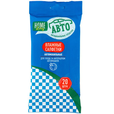 Изображение товара Салфетки влажные для ухода за интерьером автомобиля Home Story, 20шт