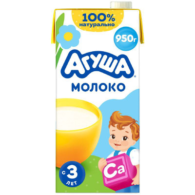 Изображение товара Молоко Агуша с 3 лет 3.2%, 925мл