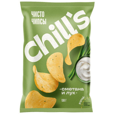 Изображение товара Чипсы Chill's картофельные со вкусом сметаны и лука, 130г