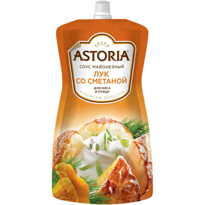 Изображение товара Соус Astoria сметана с луком 42%, 233мл