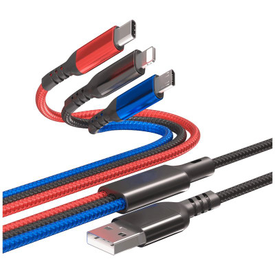 Изображение товара Кабель Wiiix для зарядки USB-A+Lightning+USB Type-C+Micro USB