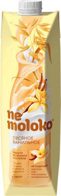 Изображение товара Напиток овсяный Nemoloko ванильный обогащённый витаминами и минеральными веществами, 1л