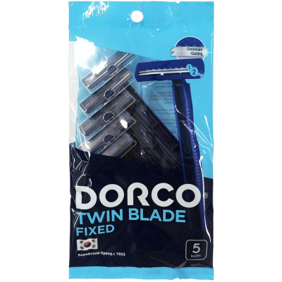 Изображение товара Станок Dorco twin blade fixed для бритья одноразовый, 5шт