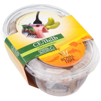 Изображение товара Сельдь Royal Fish филе-кусочки в масле с овощами, 330г