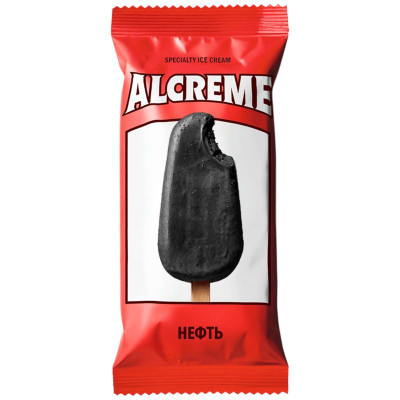 Изображение товара Мороженое Alcreme Нефть эскимо пломбир с карамелью и солью 12%, 70г