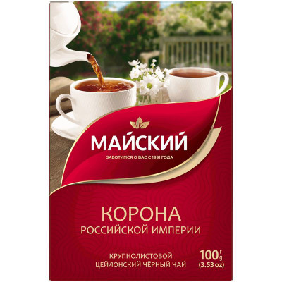 Изображение товара Чай Майский Корона Российской Империи чёрный цейлонский листовой, 100г