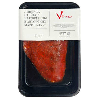 Изображение товара Стейк говяжий Веско Рамп в маринаде Барбекю охлаждённый, 200г