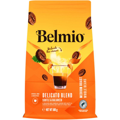 Изображение товара Кофе Belmio Delicato Blend натуральный жареный в зёрнах, 500г