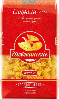 Изображение товара Макароны Шебекинские спирали №366, 450г