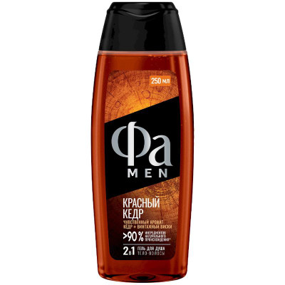 Изображение товара Гель для душа мужской Фа 2-в-1 Red Cedarwood с ароматом кедра и винтажного виски, 250мл
