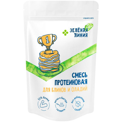 Изображение товара Смесь протеиновая для выпечки блинов и оладий Зелёная Линия, 300г