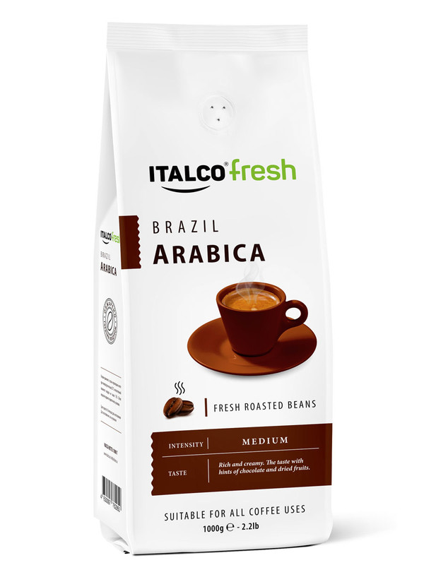Изображение товара Кофе Italco Арабика бразилия жареный в зёрнах, 1кг