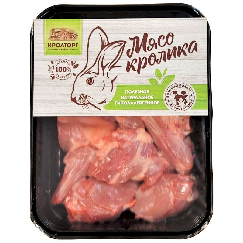 Изображение товара Кролик Кролторг для рагу охлажденный 500г - мясной полуфабрикат из кролика