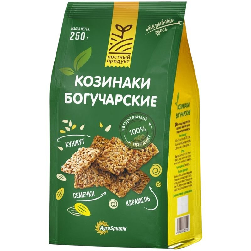Изображение товара Козинаки AgroSputnik Богучарские классические 250г ореховые натуральные сладости