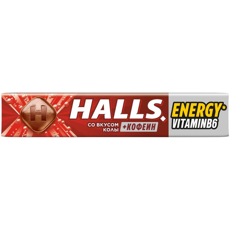 Изображение товара Карамель леденцовая Halls Energy с кофеином и витамином B6 со вкусом колы, 25г